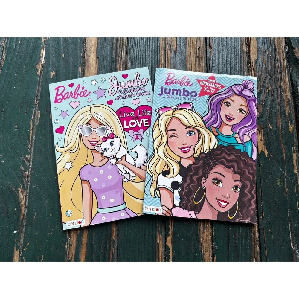 Barbie Jumbo Coloring and Activity Book Set of 2 Bendon Mattel‎ Live With Love